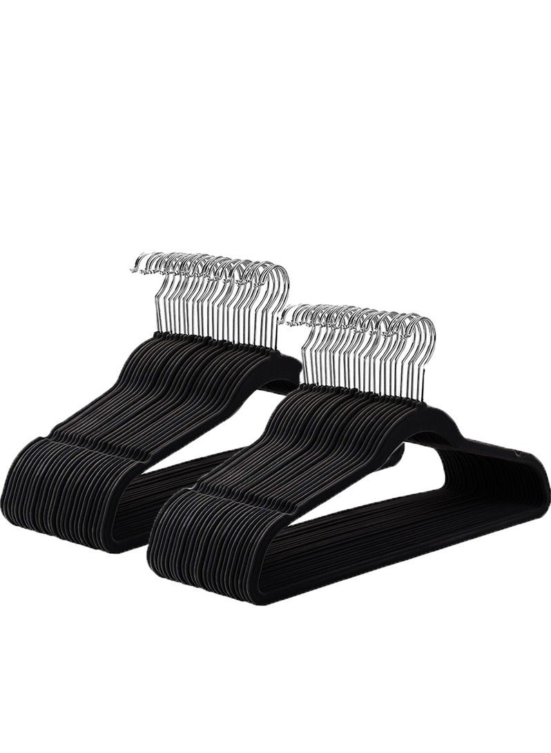 30 Pieces Anti-Slip Clothes Hanger Suit For Clothing Store Storage Home Clothes Hanging Magic Clothes Hangers Ultra Thin Space Saving Hook,Black - Image 1